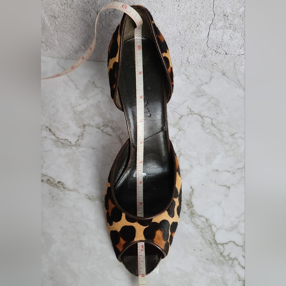 Dior, Leopard Print Pony Hair. Peep Toe Heels. - Picture 7 of 10